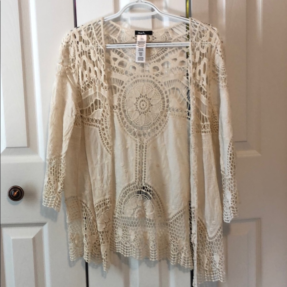 Off white lace cardigan